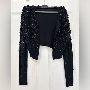 Ellie Tahari Black Women's Cropped Sweater size S